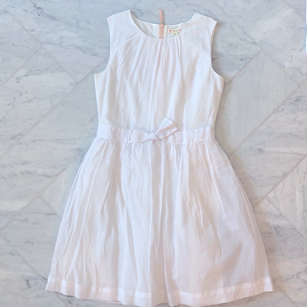 White cotton voile sleeveless dress